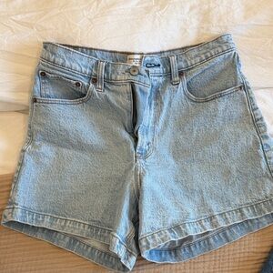 Abercrombie & Fitch Light Blue High-Rise Denim Shorts